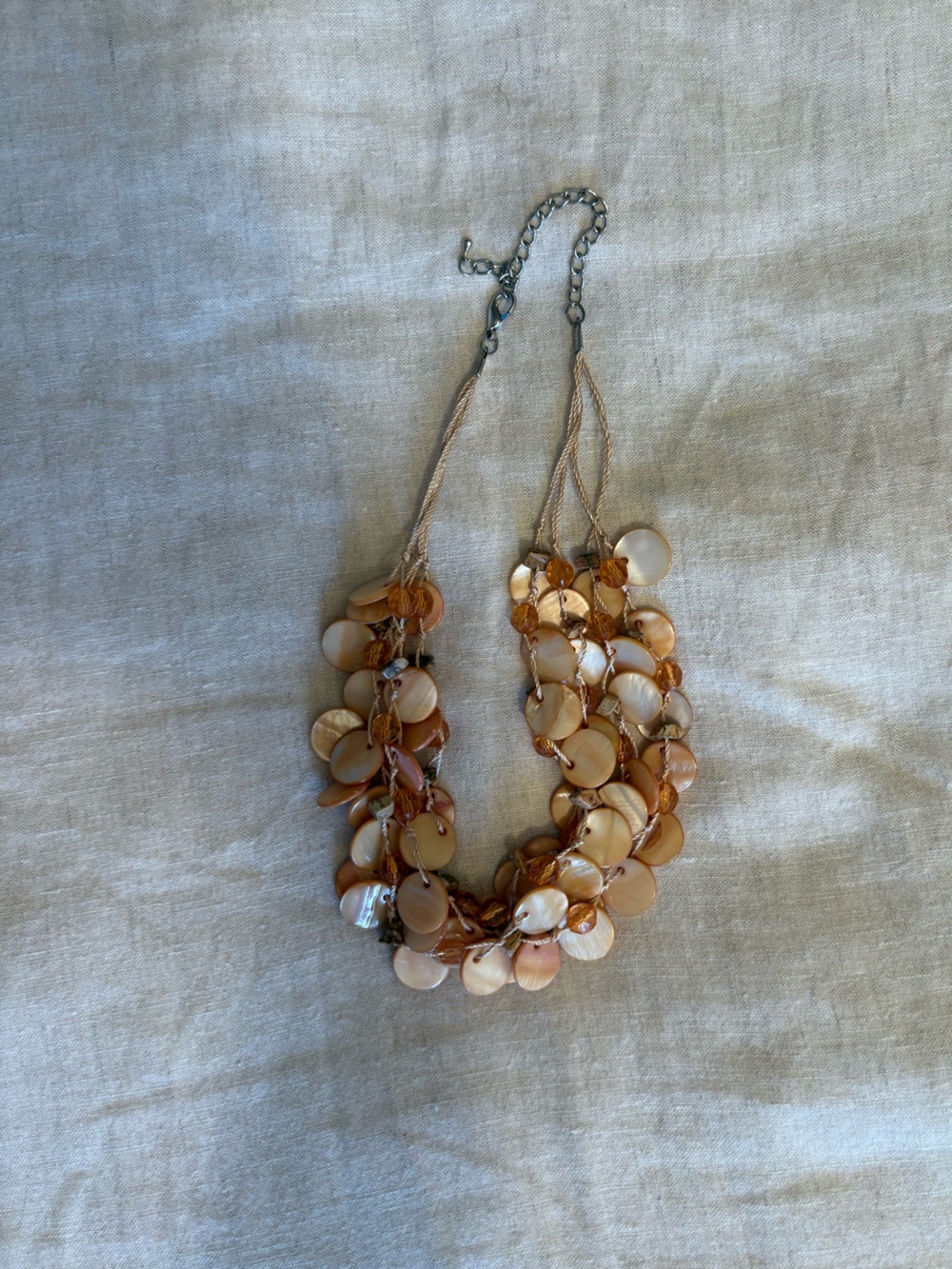 Shell Disc Statement Necklace